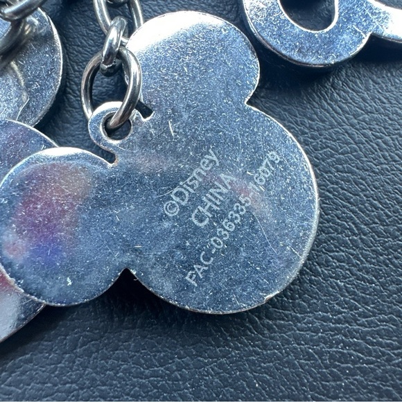 Disney Minnie Mickey Mouse Key Ring Purse Chain Bag Charm Pink & Sliver - Picture 3 of 4